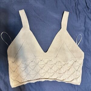 Free People Cream Knit Tank Bralette